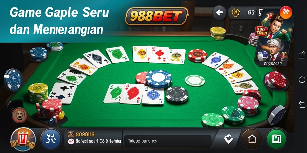 Screenshot gameplay Gaple yang seru di 988BET.