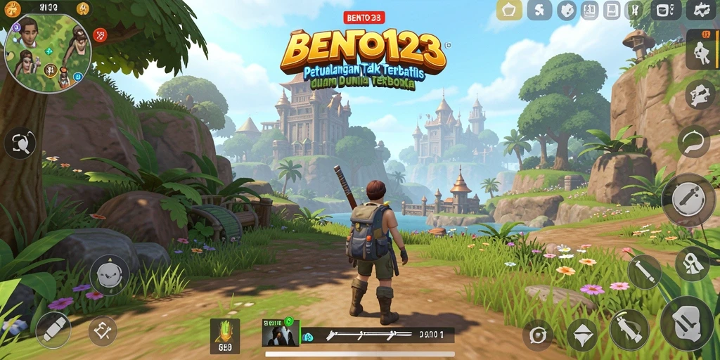 Tampilan gameplay BENTO123 yang penuh petualangan di dunia terbuka.