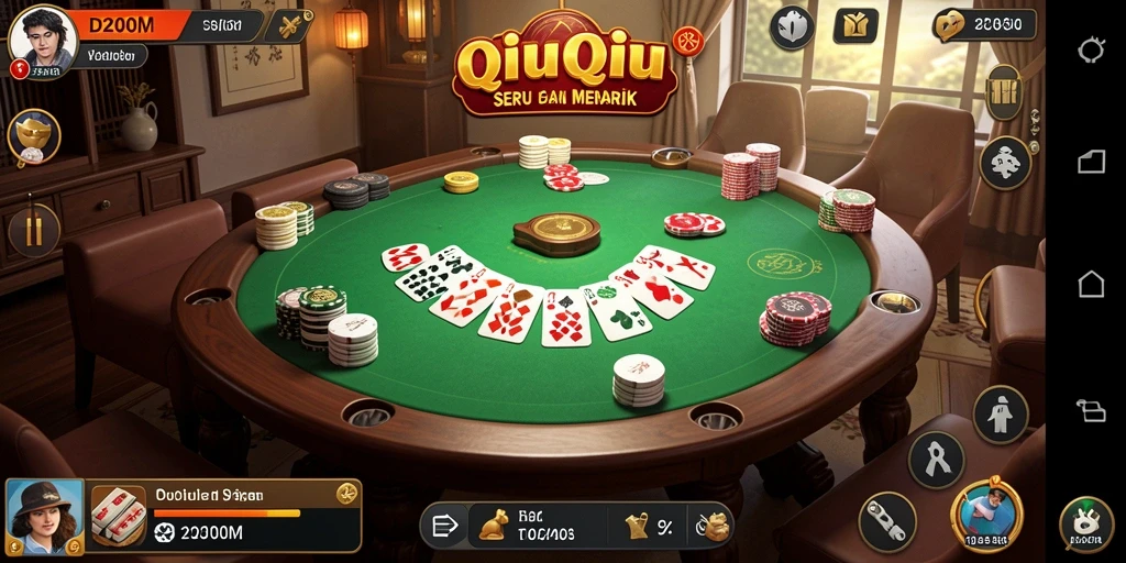 Tangkapan layar permainan QiuQiu yang menampilkan aksi seru D200M.