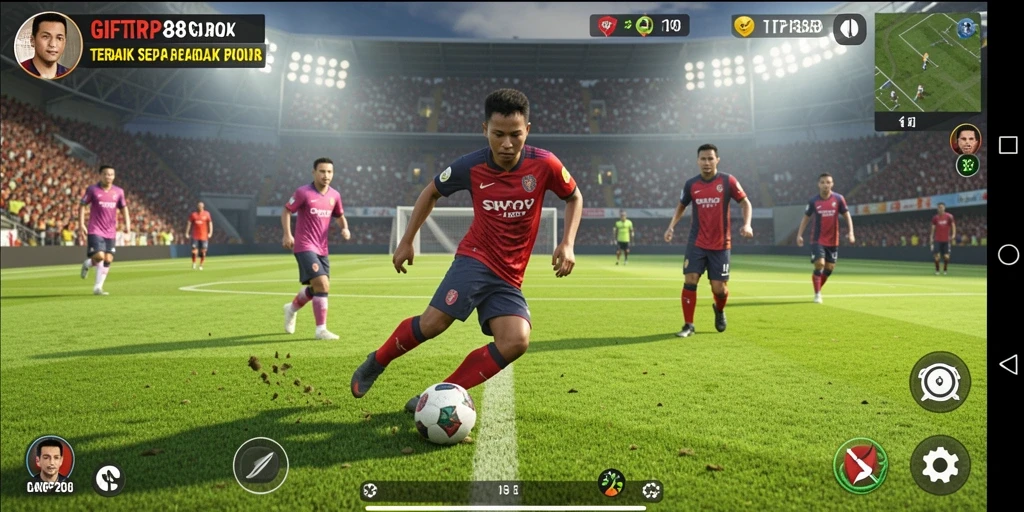 Screenshot GIFTRP288 menampilkan aksi permainan sepak bola yang seru.