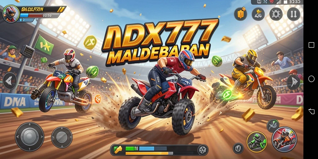 Tampilan gameplay IDX777 yang menegangkan dan mengasyikkan di lintasan balap.