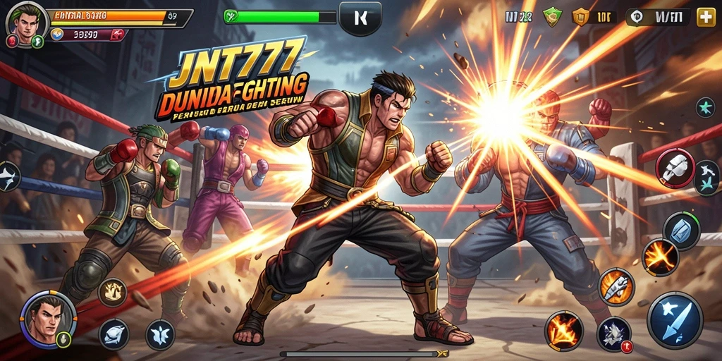 Tangkapan layar JNT777 menunjukkan aksinya dalam pertarungan Fighting yang menegangkan.