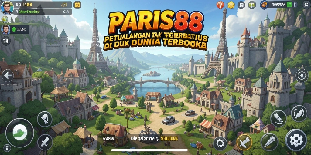 Screenshot utama PARIS88 yang menunjukkan petualangan seru di dunia terbuka.