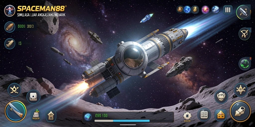 Tampilan gameplay SPACEMAN88 menampilkan eksplorasi luar angkasa yang seru.