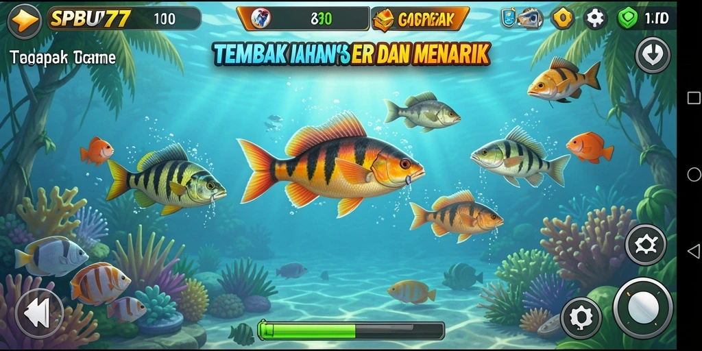 Tampilan gameplay menarik dari SPBU77 saat menembak ikan.