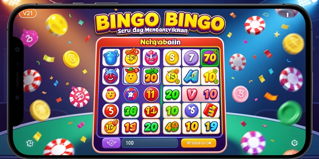 Screenshot utama gameplay V21 menampilkan momen seru di permainan Bingo.